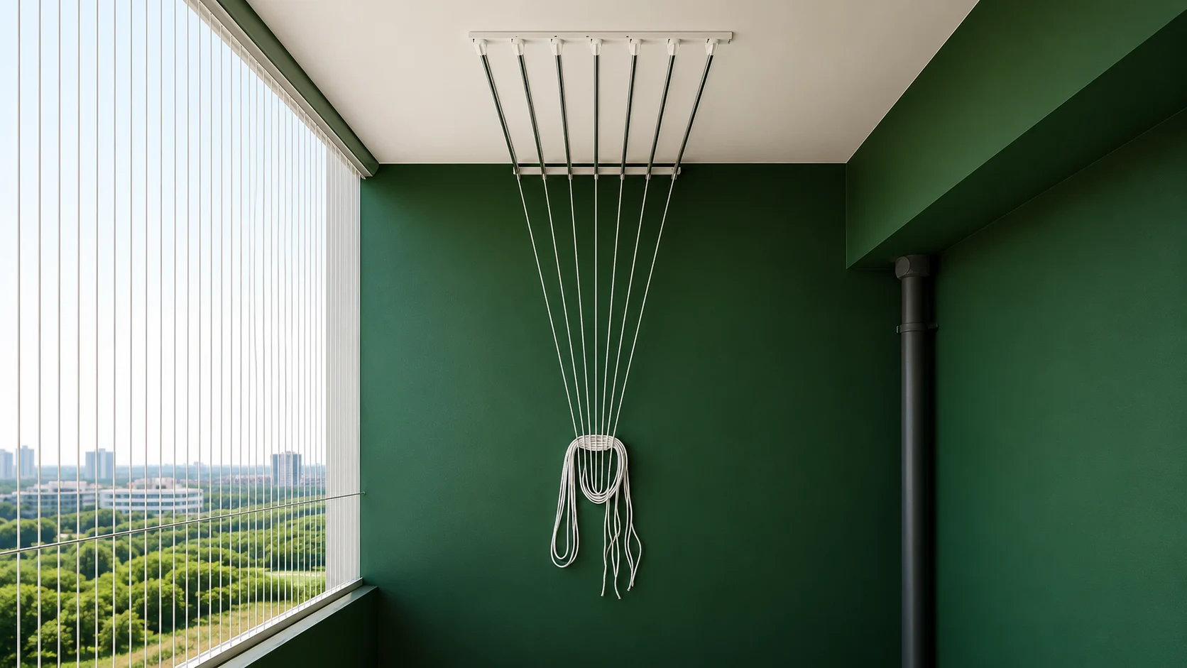 Ceiling Pull and Dry Cloth Hanger Setup