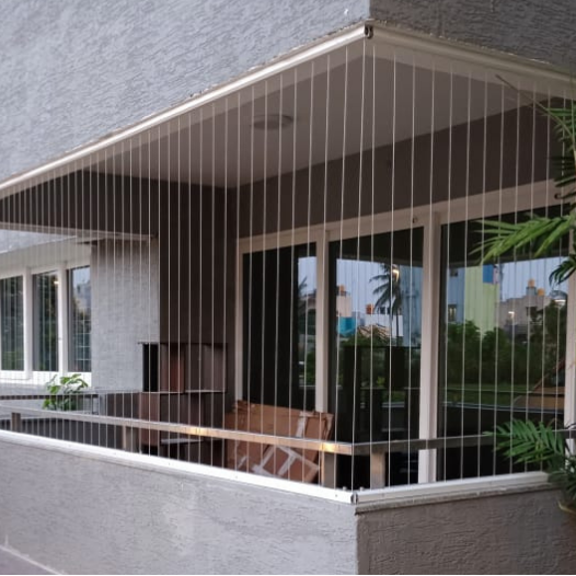 Balcony Invisible Grill System Setup